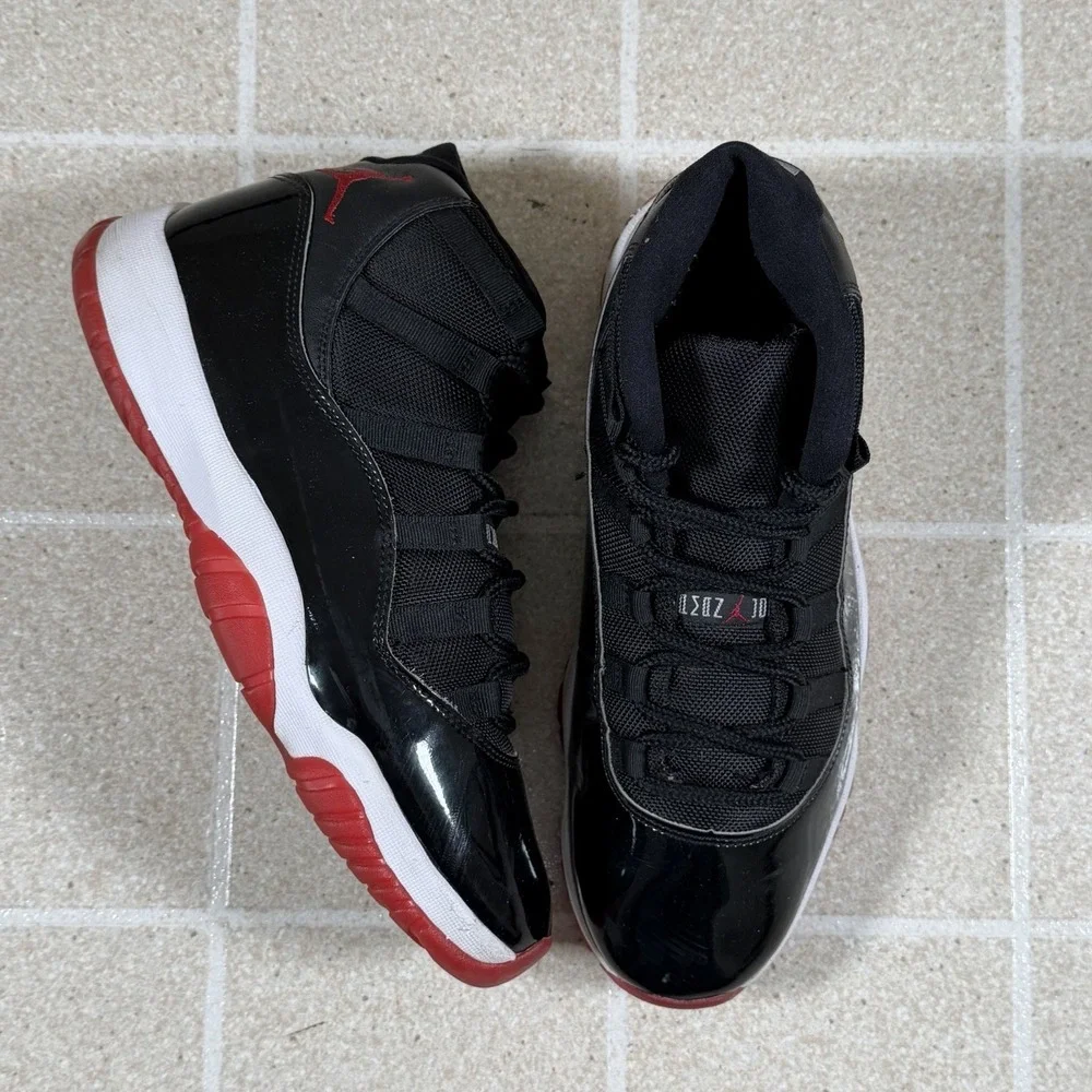 Nike Air Jordan 11 Retro Bred 2019 Size 10.5 Black Red XI 378037-061